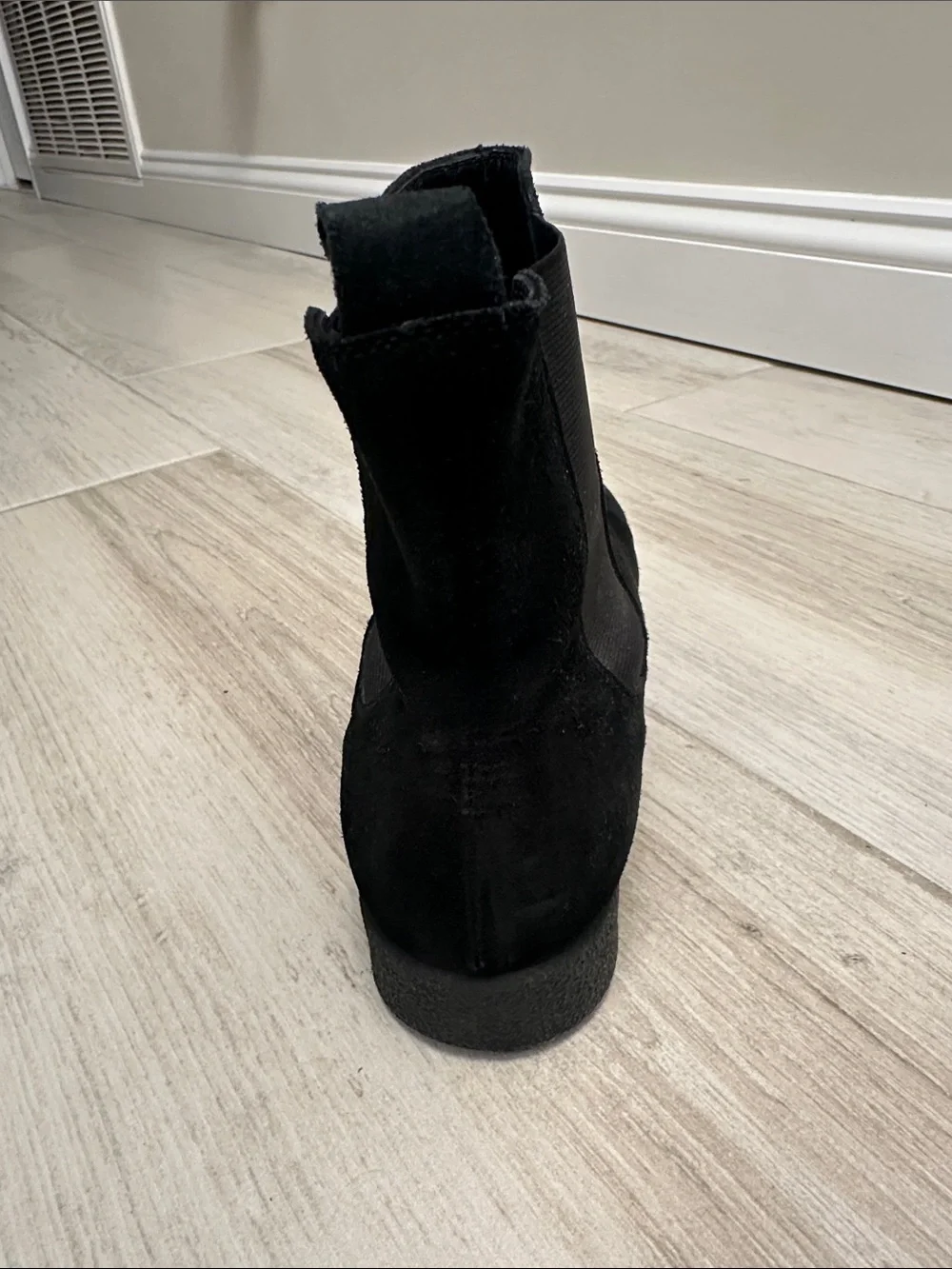Barneys New York Black Suede Platform Chelsea Boots